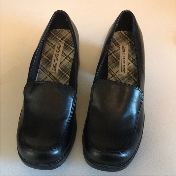 Women's Black Platform Chunky Heel Loafers - Picture 2 of 10